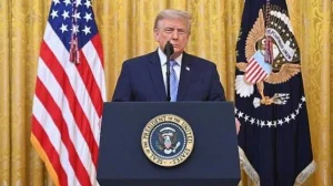 President Donald Trump delivers a White House primetime address on election security and alleged Chinese access to voter data.
