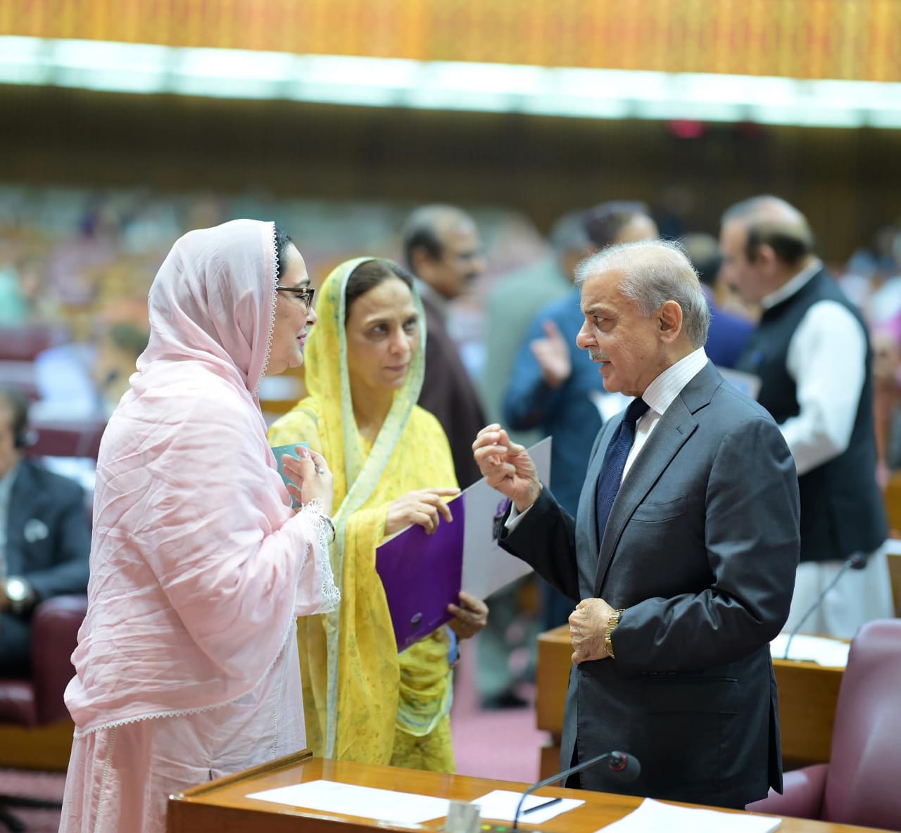Prime Minister Shehbaz Sharif Meets MNAs During Budget Session of National Assembly