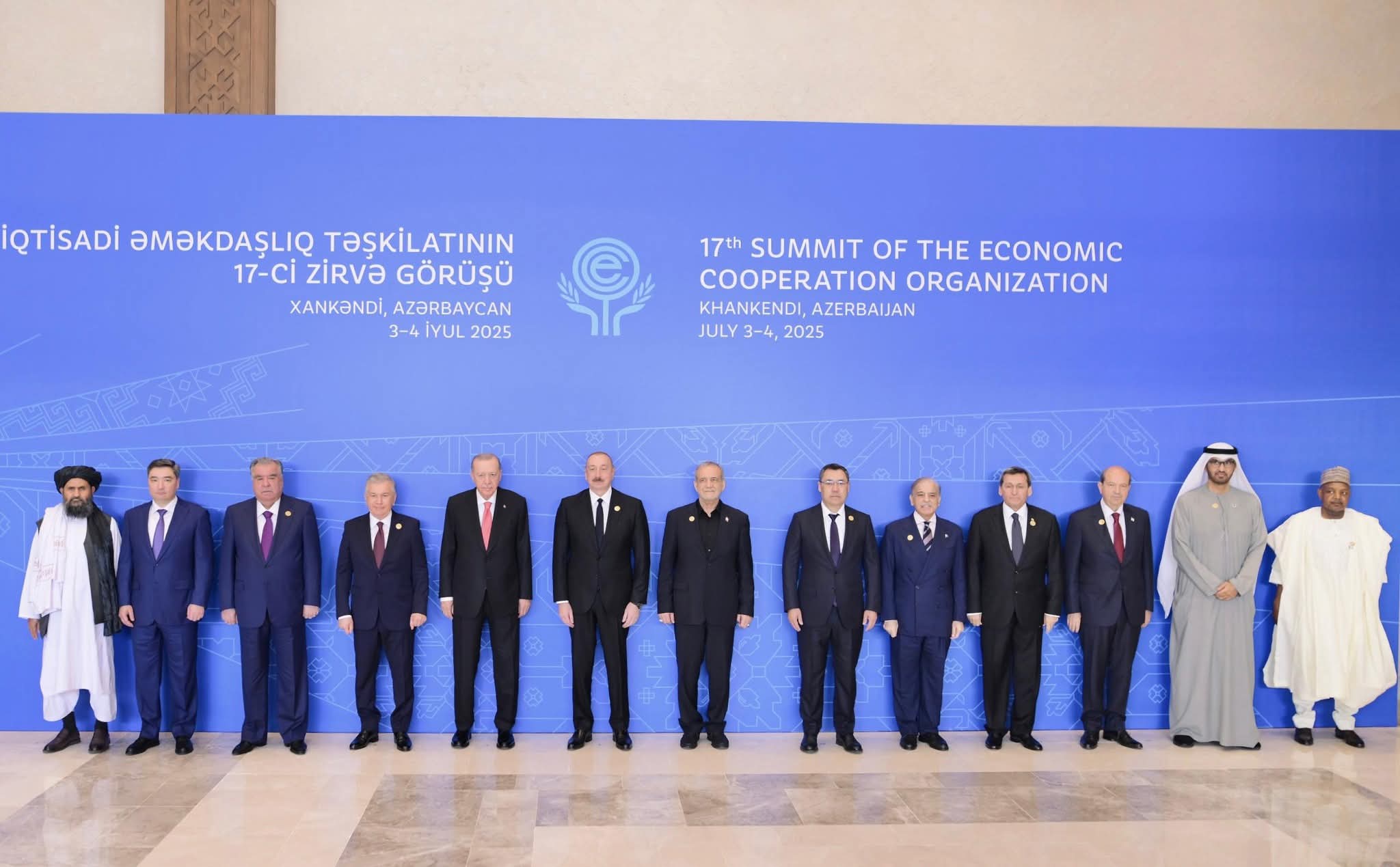 PM Shehbaz Sharif Poses for Family Photo at 17th ECO Summit in Khankendi