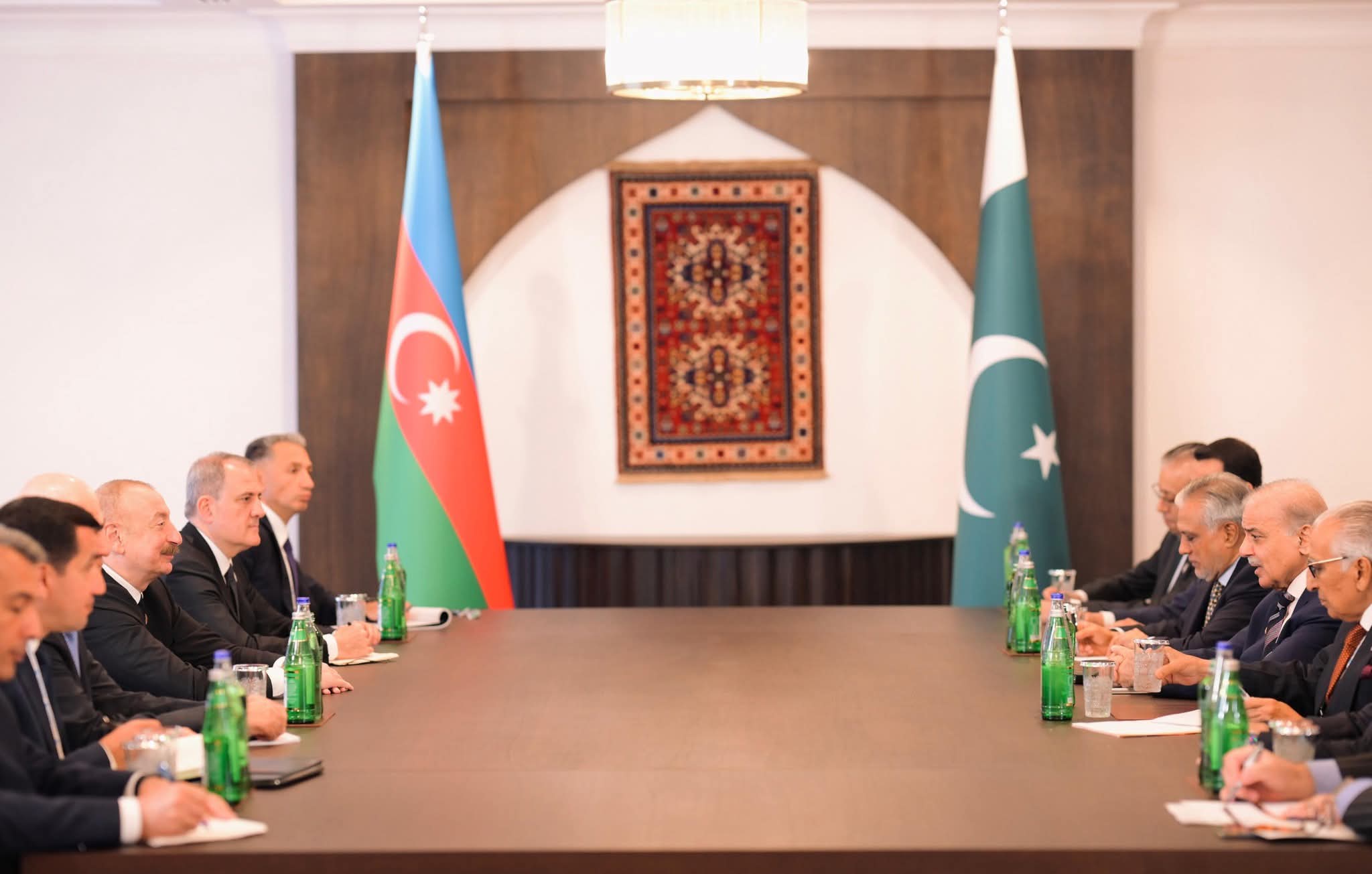 PM Shehbaz Sharif Meets President Ilham Aliyev at 17th ECO Summit