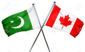 Pakistan flag  combined with canada flag