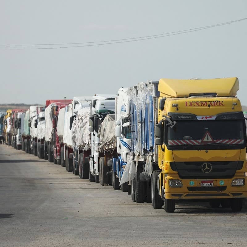 Aid Trucks Head Toward Gaza Under Ceasefire Agreement