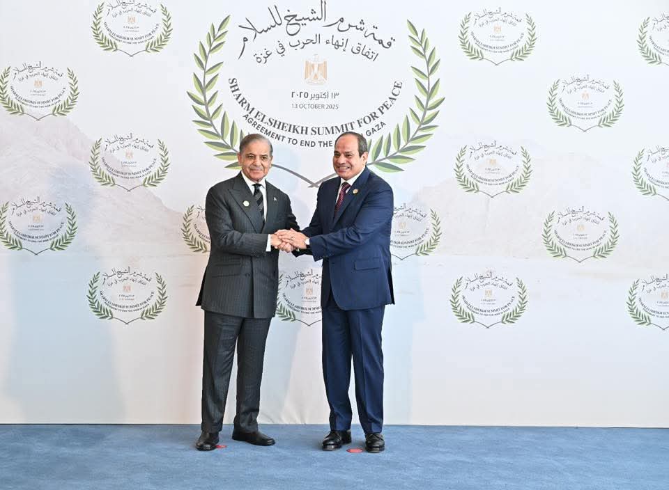 Egyptian President Welcomes PM Shehbaz Sharif at Sharm El-Sheikh
