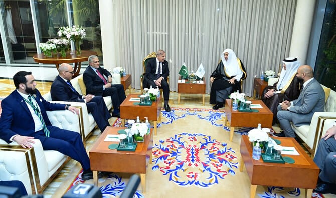 PM Shehbaz Meets Muslim World League Chief Dr. Al-Issa in Islamabad