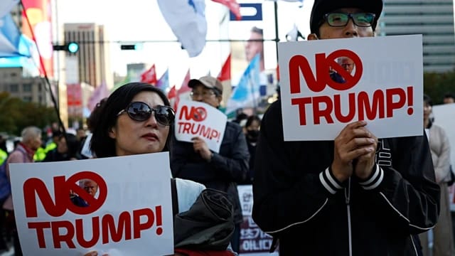 Protesters in South Korea Rally Against President Trump’s Visit