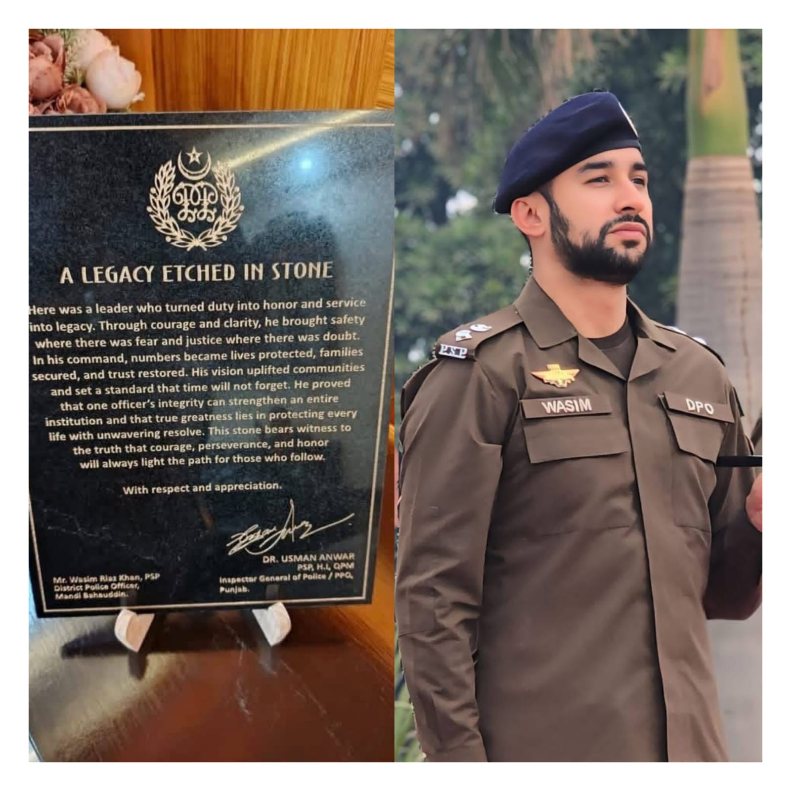DPO Waseem Riaz Khan Receives Personal Tribute from IG Punjab for Historic Crime Reduction and Exemplary Leadership