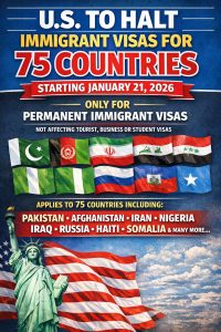 U.S. to Halt Immigrant Visa Processing for 75 Countries Starting Jan. 21, 2026