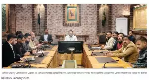 A review meeting on the weekly performance of Special Price Magistrates across the district was held under the chairmanship of Deputy Commissioner Captain (R) Samiullah Farooq.