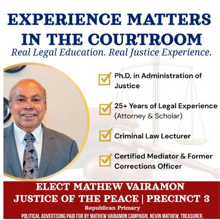 Political campaign advertisement for judge