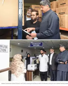 Commissioner Sahiwal Inspects Hospital and Bus Stand