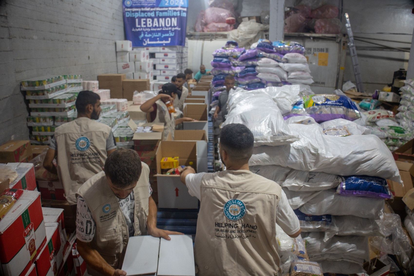 Lebanon relief aid workers displaced families humanitarian crisis 2026
