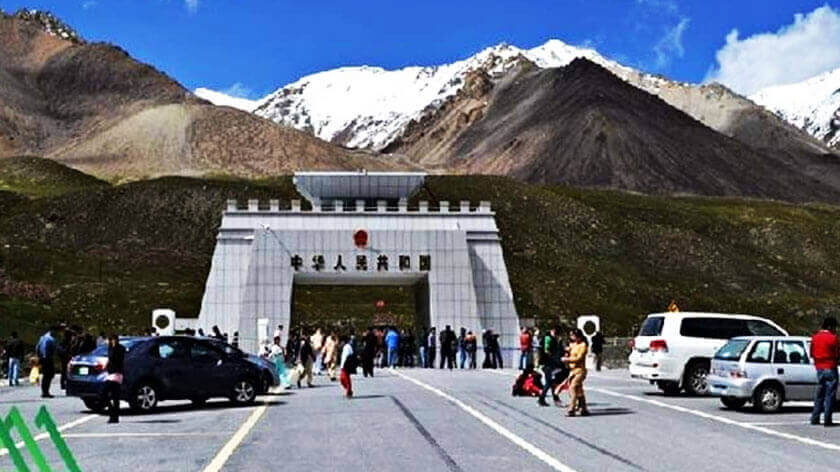 Khunjerab Pass trade — cargo trucks on Karakoram Highway at Sost dry port Gilgit-Baltistan as Pakistan-China Khunjerab Pass trade reaches full swing March 2026