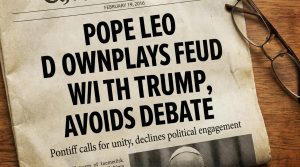 Pope Leo speaking public address calm response political discussion