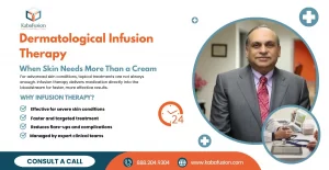 Dermatological infusion therapy IV treatment severe skin conditions care