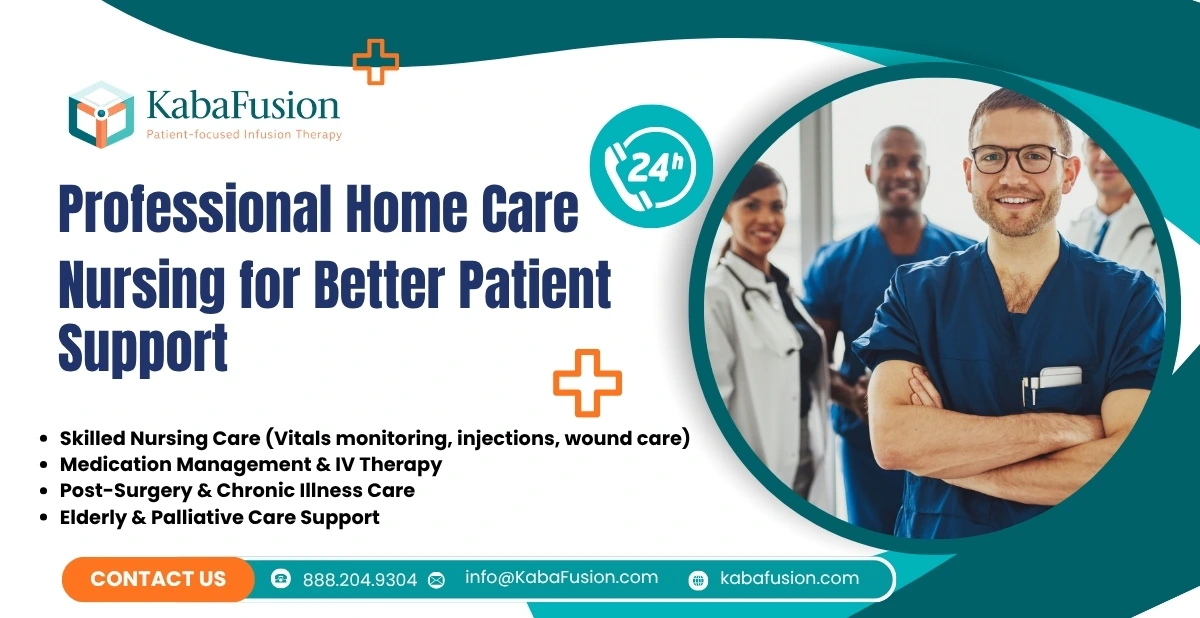 Home nursing services nurse providing care to patient at home