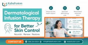 Dermatological infusion therapy IV treatment skin condition care patient