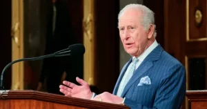 King Charles III delivering his historic speech to a joint meeting of US Congress at the US Capitol on April 28, 2026