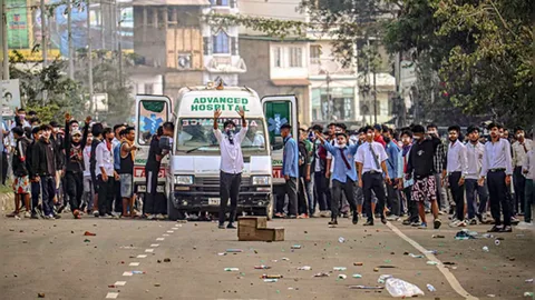 CRPF personnel deployed in Manipur during ethnic violence protests in Bishnupur district, April 2026