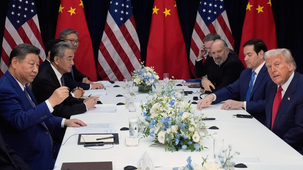 U.S. President Donald Trump and Chinese President Xi Jinping at bilateral summit meeting 2026