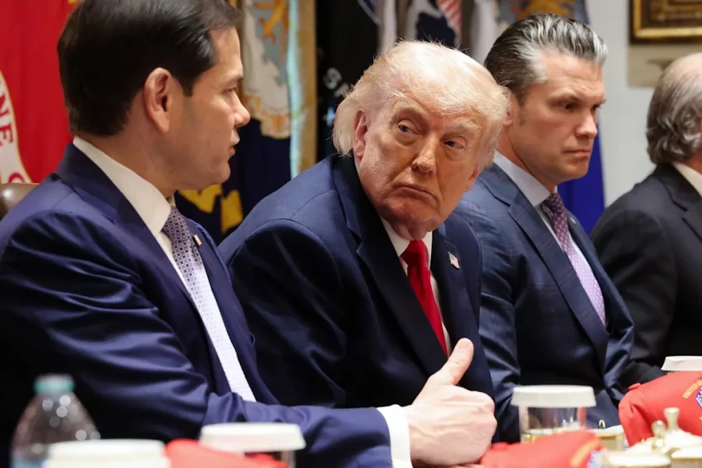 Donald Trump speaking during a campaign event as global attention focuses on Iran war developments and ongoing US-Iran negotiations.