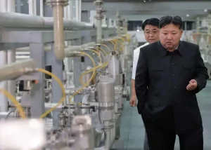 North Korean leader Kim Jong Un at nuclear weapons institute Nuclear Non-Proliferation Treaty rejection 2026