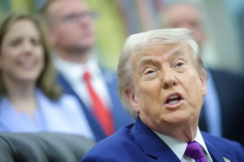 Trump and Iran flags with ceasefire agreement document and Strait of Hormuz map in background Iran ceasefire 2026