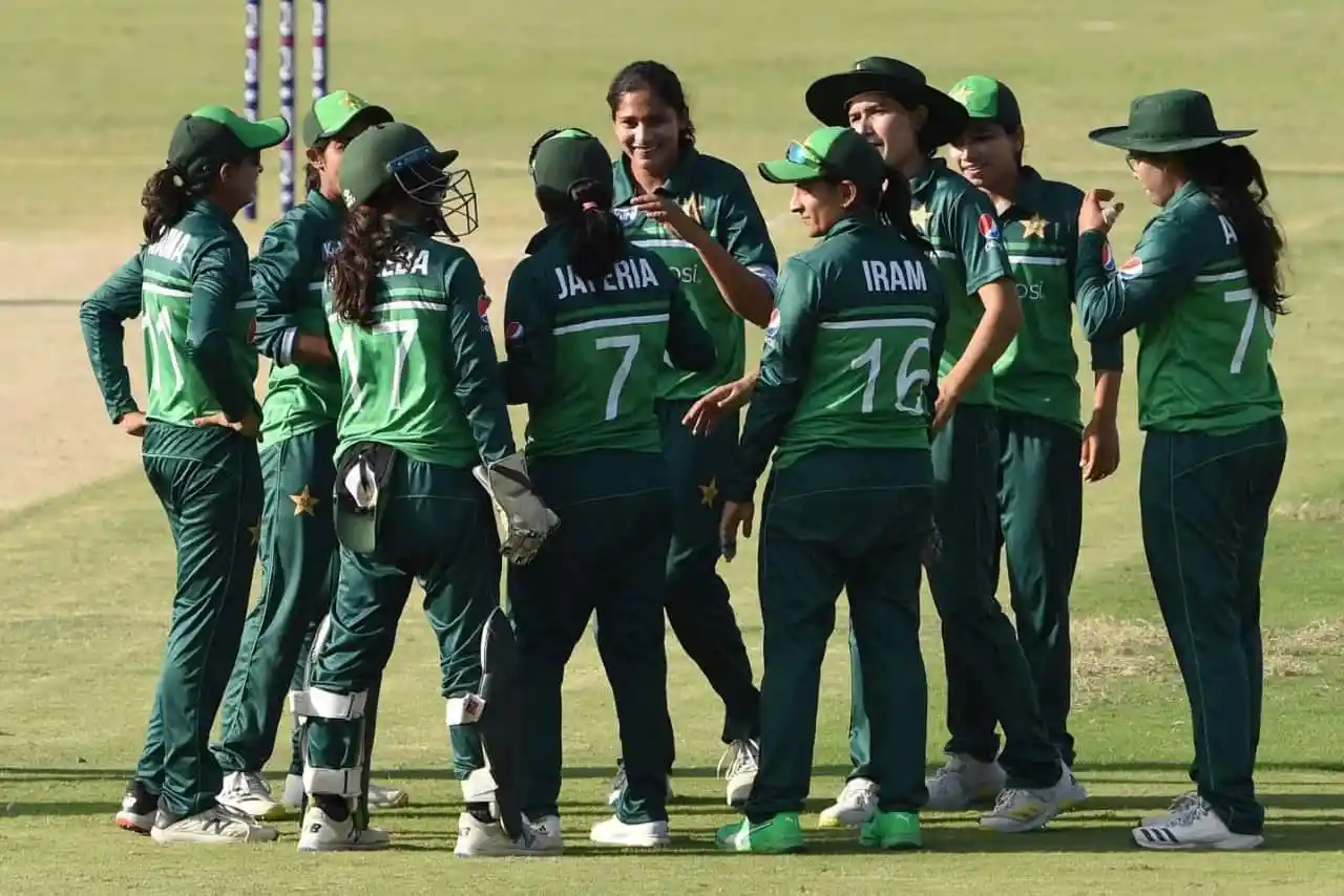 Pakistan women opener Sadaf Shamas playing a shot during the 1st ODI against Zimbabwe at National Bank Stadium Karachi, May 2026