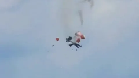 Idaho air show collision at Mountain Home Air Force Base May 17 2026 as two US Navy EA-18G Growler jets crash midair during Gunfighter Skies Air Show and all four crew members eject safely