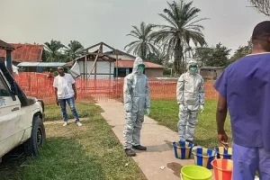 Health workers in protective gear responding to Ebola outbreak in DR Congo's Ituri Province, May 2026