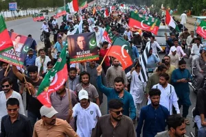 PTI workers staging Pakistan protest today in Islamabad defying Section 144 restrictions May 2026
