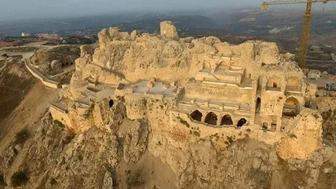 Beaufort Castle Lebanon overlooking the hills near Arnoun, a medieval fortress with strategic importance in regional conflicts.