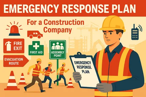 Emergency Response Team members reviewing a Security Emergency Response Plan document in a workplace safety meeting