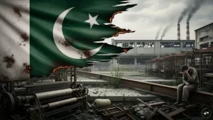 Pakistan energy crisis 2026 — dark city streets during load shedding with power lines visible at dusk