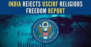 USCIRF 2026 Annual Report cover with map of India highlighting religious freedom concerns