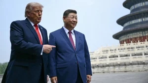Trump Xi business-first relationship handshake Beijing summit 2026