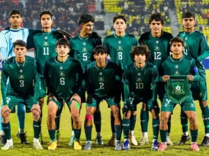 Pakistan U17 football team players during training session for international tournament 2026