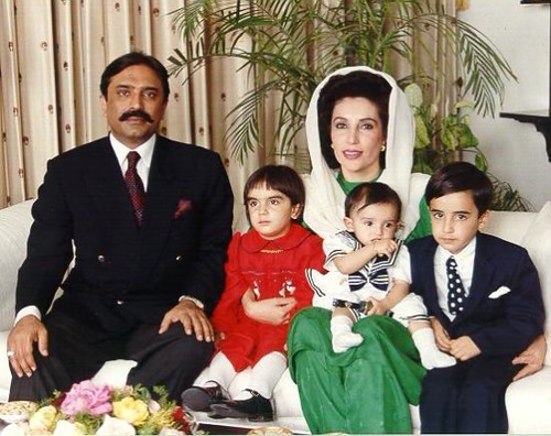 Benazir Bhutto addressing a political rally during her campaign in Pakistan.