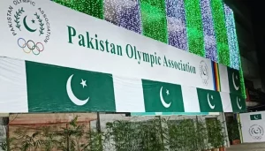 Pakistan Olympic Association officials discussing sports development and Olympic funding reforms in Pakistan