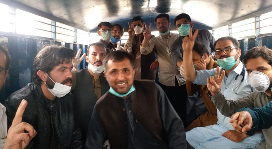 Doctors protesting in Quetta after a shocking acid attack incident that sparked security concerns across Balochistan.