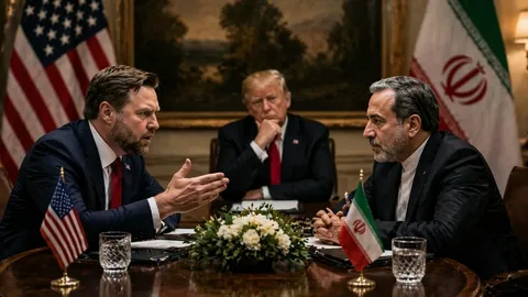 US and Iranian officials meeting during peace negotiations aimed at reducing tensions and reaching a diplomatic agreement.
