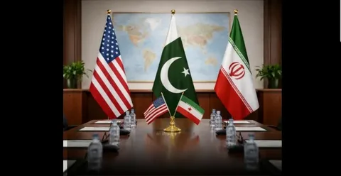 Diplomatic meeting in Islamabad involving US and Iranian delegations discussing ceasefire and peace negotiations facilitated by Pakistan.