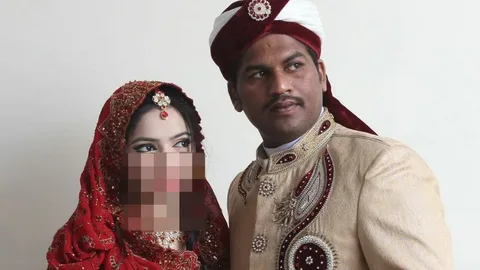 Police officers and local residents gathered near the scene after a newlywed was killed in Narowal, Pakistan, as authorities launched an investigation.