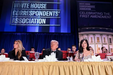 US President Donald Trump arrives at the White House Correspondents' Dinner amid heightened security and renewed public attention.