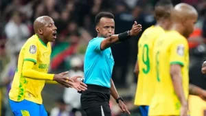 Somali World Cup referee Omar Artan during an international FIFA football match before World Cup 2026
