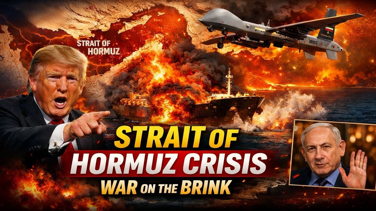 Oil tankers and military ships moving through the Strait of Hormuz during the 2026 regional crisis