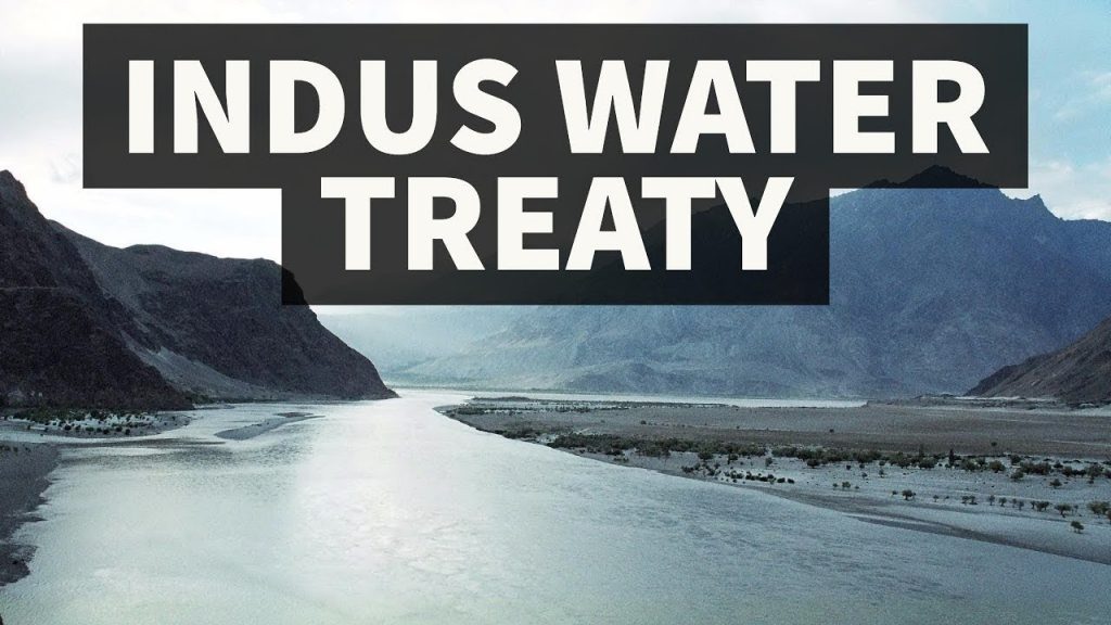 Map of the Indus River basin showing Pakistan and India under the Indus Water Treaty agreement.