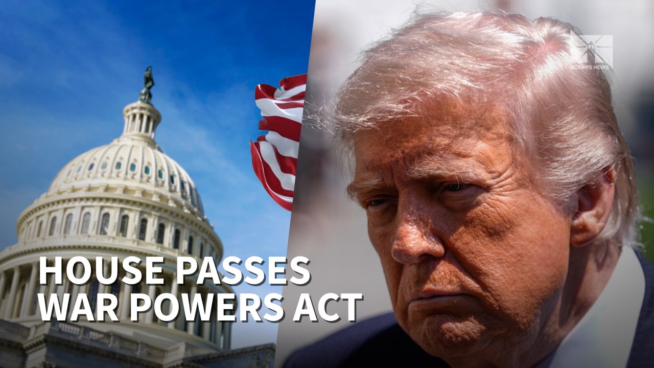 US President Donald Trump speaking about Iran policy as members of Congress debate a war powers resolution on military action in the Middle East.