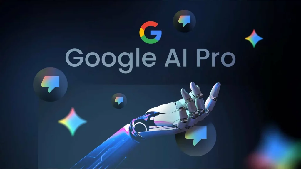 Google AI Pro annual plan and Google AI Ultra services displayed on digital screens as Alphabet expands investment in artificial intelligence technologies.