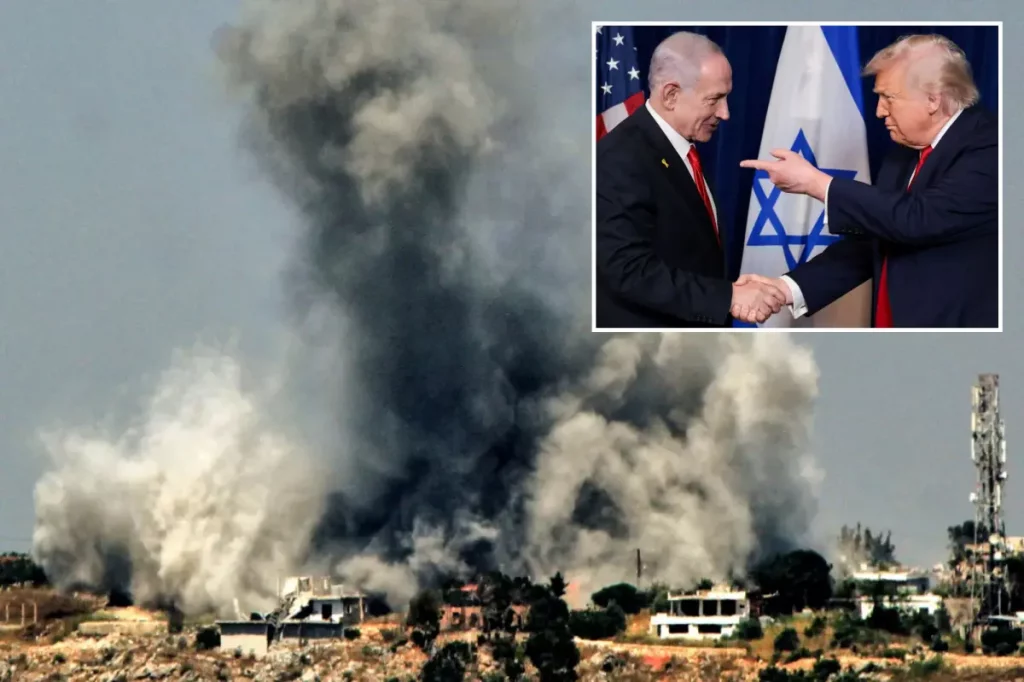 Donald Trump and Benjamin Netanyahu appearing in a tense diplomatic meeting discussing Iran policy, US-Israel relations, and Middle East security concerns.
