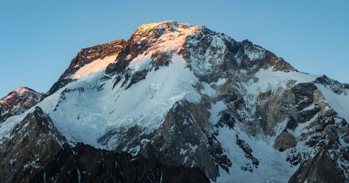 Broad Peak mountain in Pakistan's Karakoram Range where an avalanche struck during a Pakistan peak expedition on July 30, 2026, leaving Nims Purja and 9 other climbers missing